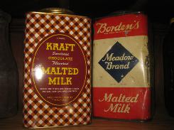 Kraft & Borden's Tin Malted Milk Containers