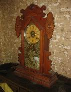 Ansonia Fancy Oak Shelf Clock 