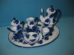 Miniature Blue & White China Tea Set 