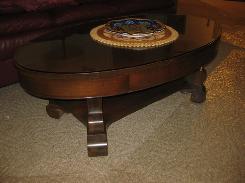 Walnut Oval Empire Coffee Table