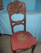 German Oak Carved High Back Ladies Chair