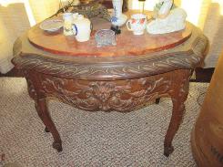 French Marble Top Carved Stand