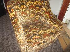 Mid-Century Funky Patterned Swivel Chair