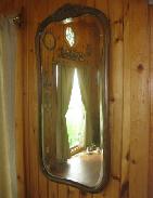 Oak Carved Beveled Glass Wall Mirror