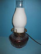 Cranberry Glass Base Table Lamp