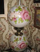  Rose Hand Painted Gone w/the Wind Table Lamp