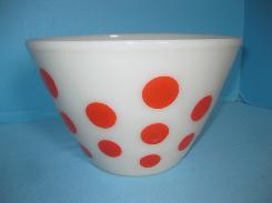 Fire King Red Polka Dot Popcorn Bowl