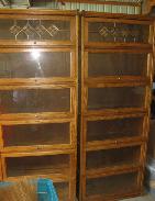  Oak Leaded Glass Stacking Lawyer Book Cases