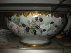 Limoges Raspberry Punch Bowl