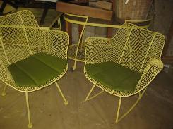 Mesh Wire Patio Set & Rocking Chair