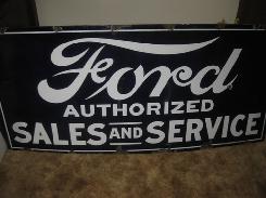   Ford Authorized Sales & Service Porcelain Sign