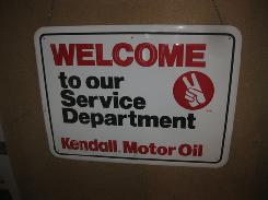 Kendall Metal Embossed Service Department Sign