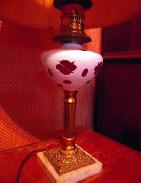 Cranberry Case Glass Table Lamp