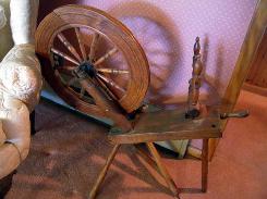Early Swedish Oak Spinning Wheel