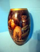 A. Heidrich Limoges Lions Floor Vase 