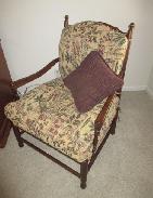 Early American Walnut Ladder Back Chairs, Pair