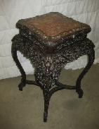 Chinese Circa 1880 Highly Carved Marble Fern Stand