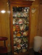 Oak Tall Curio Cabinet w/ Glass Shelves