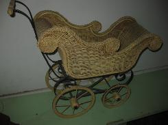 Victorian Wicker Doll Carriage 