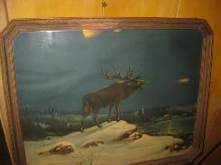 1927 Call of the Night Moose Litho 