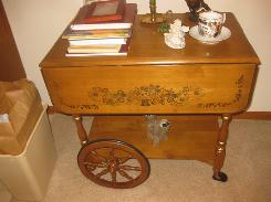 Maple Decorated Early American Tea Cart 