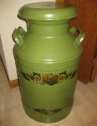 Green Decorated Milk Can 
