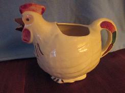 USA Art Pottery Rooster Milk Pitcher