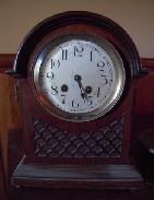 Walnut Deco Arch Mantle Clock 