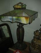  Bradley & Hubbard Slag Glass Table Lamp 