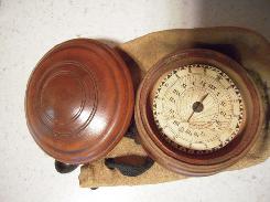 Early Wood Case Compass/Sun Dial