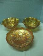 Carnival Marigold Stag & Holly Footed Bowls