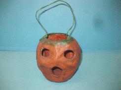 Halloween Jack-O-Lantern Paper Mache Candy Container