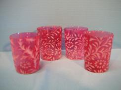 Cranberry Spanish Lace Opalescent Tumblers
