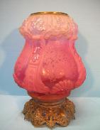 Cranberry Frosted Parlor Lamp Base
