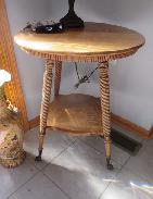 Oak Spiral Leg Parlor Table 