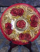 Goofus Glass Rose Pattern Plate
