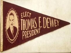 1944 Elect Thomas E. Dewey Portrait Pennant 