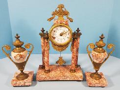 French Marble Parlor Pillar Clock 
