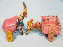 Marx Rabbit Tin Litho Pull Carts 