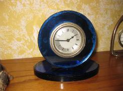 Deco Blue Mirror Clock
