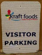 Kraft Food Visiter Parking Sign 