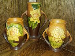 Roseville Waterlily Vases 
