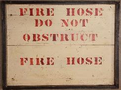 Wooden Firehose Sign 