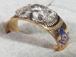       Gentleman's Masonic 14KT Gold & Diamond Ring