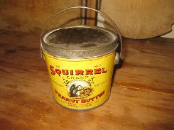 Squirrel Brand Peanut Butter 1 lb. Tin Litho Pail 