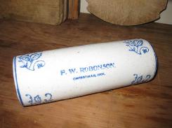 F. W. Robonson Christmas, 1906 Stoneware Rolling Pin 