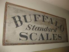 Buffalo Standard Scales Wooden Painted Sign 