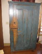 1790 Blue Painted 1-Door Cupboard