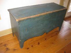   Blue Painted Pine Blanket Chest