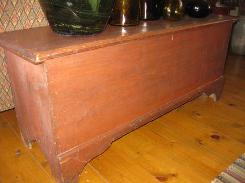 Early Red Painted Pine Blanket Chest